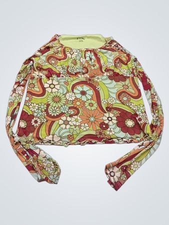 Art Class Floral Print Langarm-Oberteil