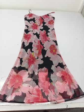 heißes Papaya-Blumenmuster-Kleid