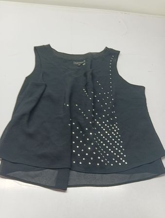 Black sleeveless top with embellishments