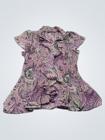 Violet & Claire Paisley-Print Rüschenbluse