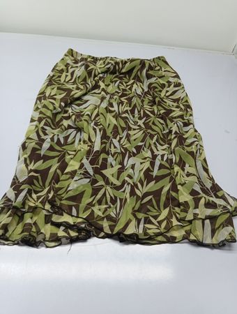 BRIGGS NEW YORK Damen Midirock mit Blattmuster und gestufter Rüsche