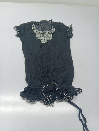 Dunkelgraue Rüschenbluse