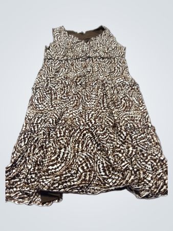 Charter Club Damen Kleid ohne Ärmel in Braun mit Tiermuster