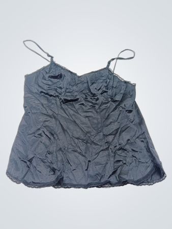 Schwarzes Camisole mit Spitzenbesatz