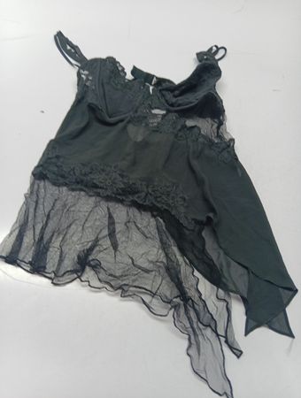 Schwarze Spitzen-Chemise