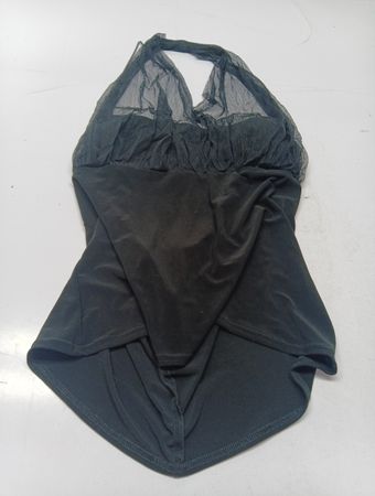 METAPHOR Black Neckholder durchscheinendes Top