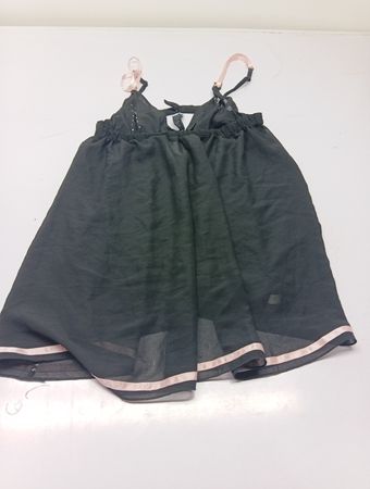 Schwarzes Babydoll mit pinker Einfassung