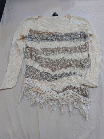 New Directions Fringed Knit Sweater