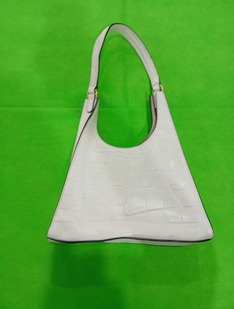 Weißes Leder-Handtasche