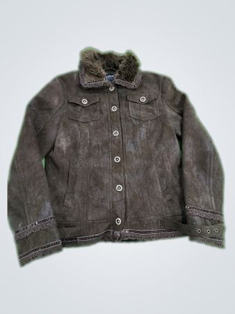 Montana Suede Jacket with Fur Collar