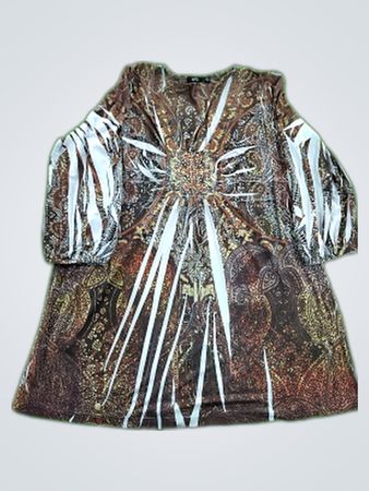 APT 2B Printed Long Sleeve Blouse