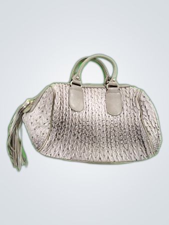 Unbranded Gray Textured Small Handbag