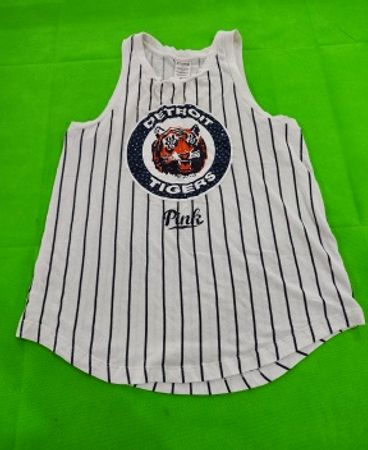 PINK Detroit Tigers Striped Sleeveless Tank Top