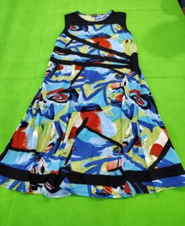 Multicolored Abstract Print Dress