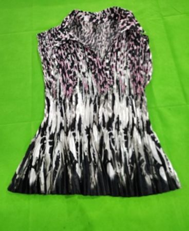 Mila Schön Printed Pleated Blouse