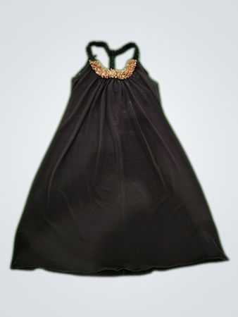 Robe mini noire à bretelles spaghetti IZBYER