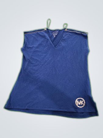 Michael Kors Navy Sleeveless V-Neck Tank Top