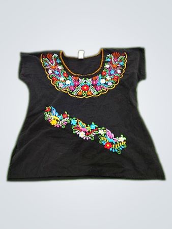 Embroidered Black Blouse