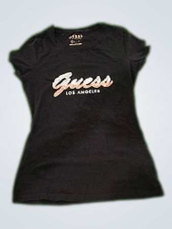 Guess Black Printed T-Shirt