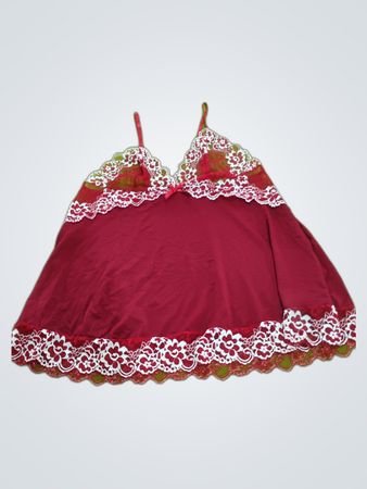 Red Lace Trim Chemise