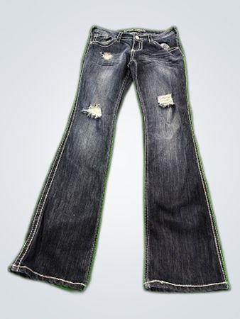 Almost Famous Flared Distressed Jeans