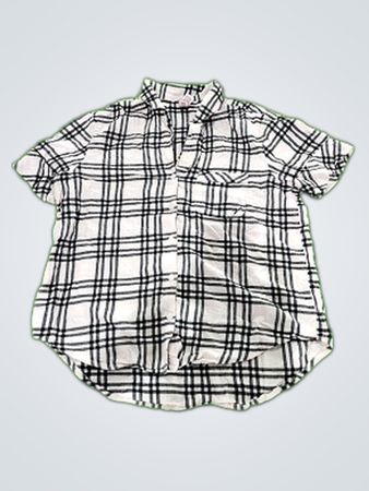 Victoria's Secret Black and White Plaid Short Sleeve Shirt