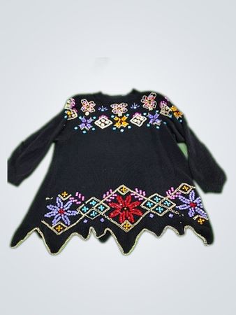 Embroidered Black Sweater