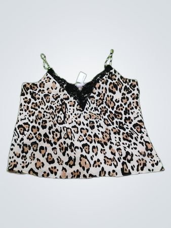 Socialite Leopard Print Lace Trim Camisole