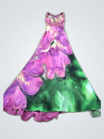 Purple and Green Floral Dress