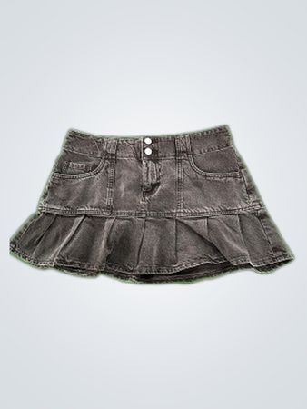 PacSun Denim Pleated Mini Skirt