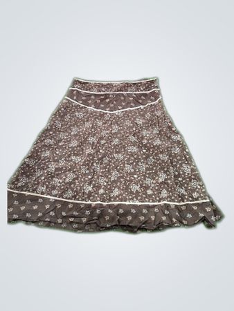 Brown Floral Skirt