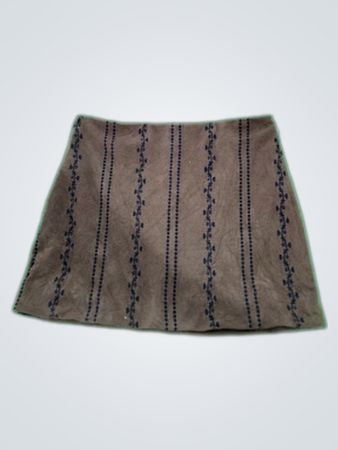 Brown Embroidered Skirt