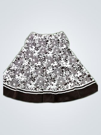 Floral Skirt with Black Trim