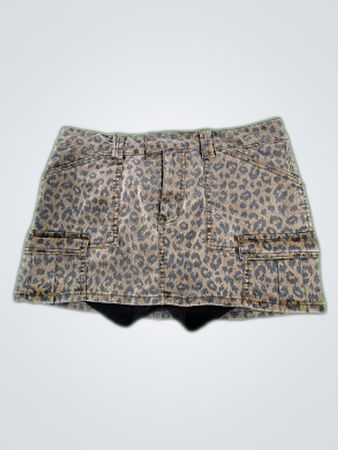Dakota Blue Leopard Print Skirt
