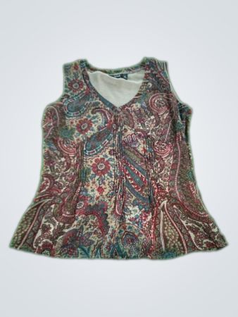 ana Sleeveless Paisley Top