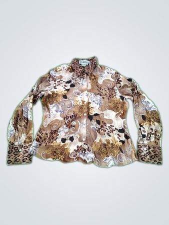 Starrington Silk Floral Animal Print Blouse