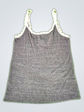 Victoria's Secret Gray Tank Top with White Lace Trim