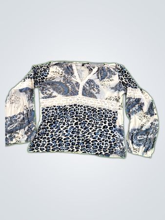 Lily Ritchie Blue and White Paisley Top