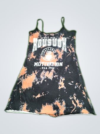 Black and Orange Tie-Dye Dress