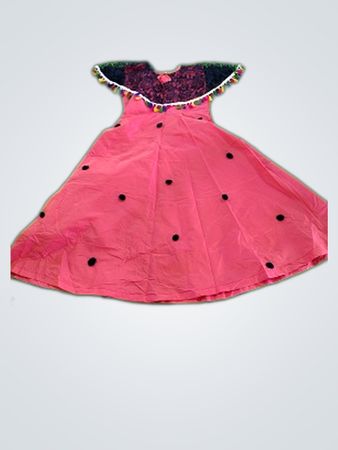 Pink Dress with Black Dots