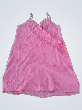 Unbranded Pink Floral Embroidered Slip Dress