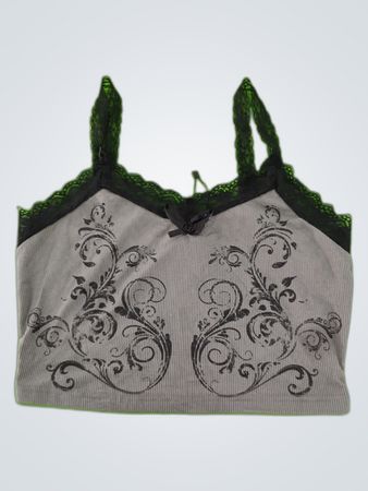 Gray Lace Trim Bralette