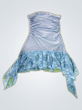 Blue Lace Trimmed Top