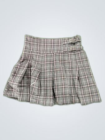 French Kiss Gray Plaid Skirt