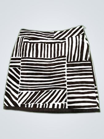 Ann Taylor Black and White Striped Mini Skirt