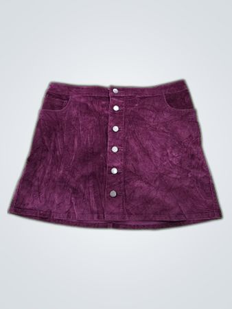 Express Corduroy Button-Front Mini Skirt