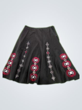 S.L.B. Black Embroidered Skirt