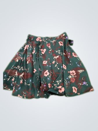 Blue Rain Floral Wrap Skirt