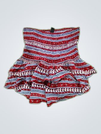Forever 21 Striped Ruffle Tube Top
