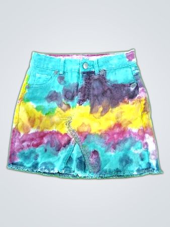 Tie Dye Denim Skirt